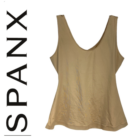 Spanx by Sara Blakely Scoop Neck Shapewear Tank Plus Size 1X Nude Beige - Picture 1 of 5